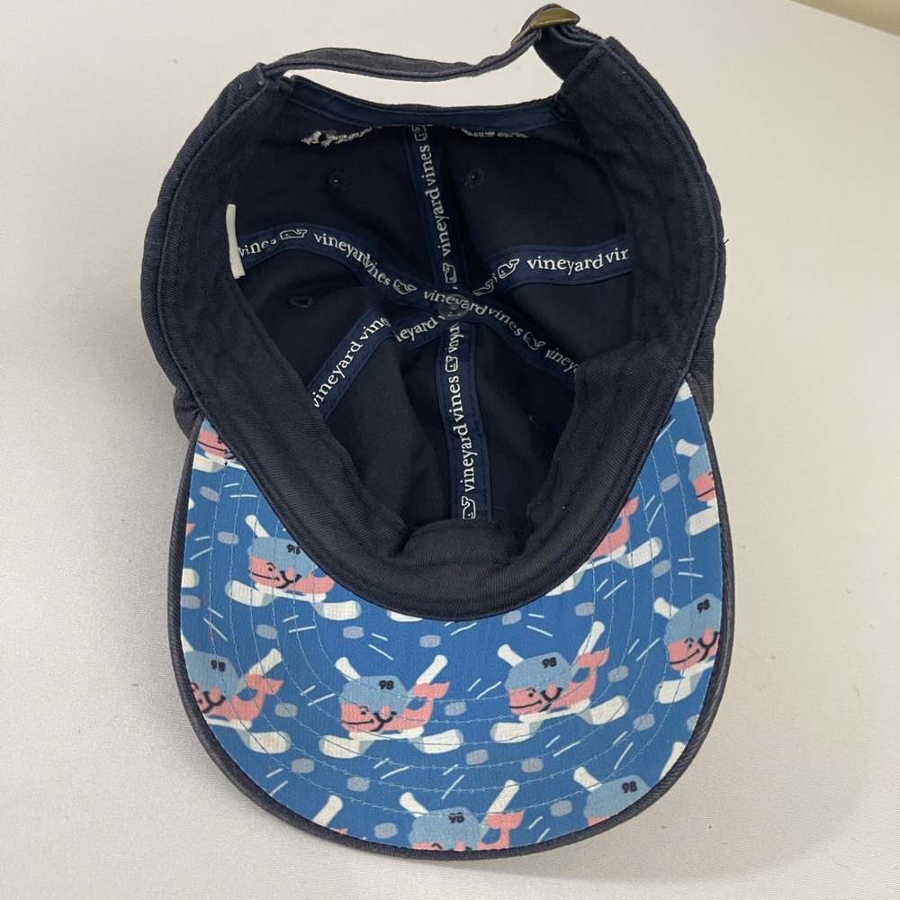 Vineyard Vines Hat One Size‎ Unisex Blue Whale Hockey Adjustable Cotton Cap Logo - Picture 5 of 6